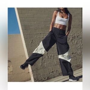 FP Movement Hi Five Pants in Black and White NWOT Wide Leg High Waist Zip